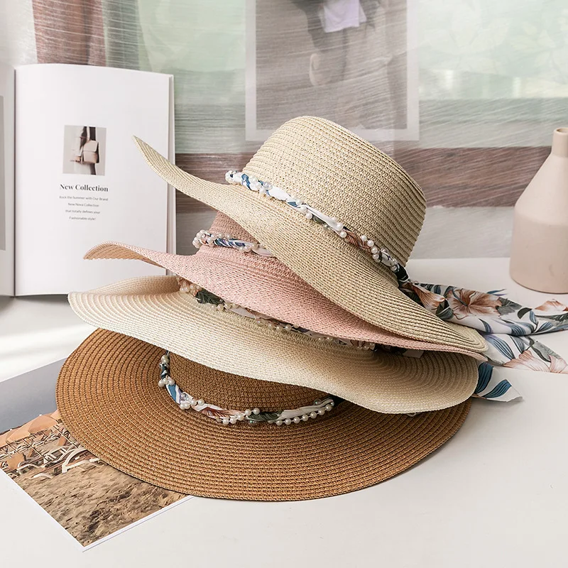 Fashion 2024 Fashion Bohemia Cowboy for Women Floppy Beach Summer Sun Straw Hats Ladies UV Protection Panama Hat Wholesale_voghion.com