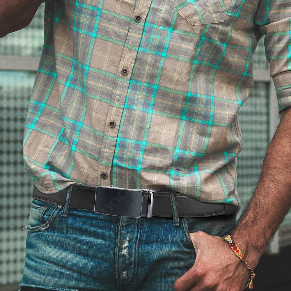 Men's Belt Leather Ratchet Belt Men's Dress and Casual Adjustable Buckle-Fashionable Business Style Belt/strap