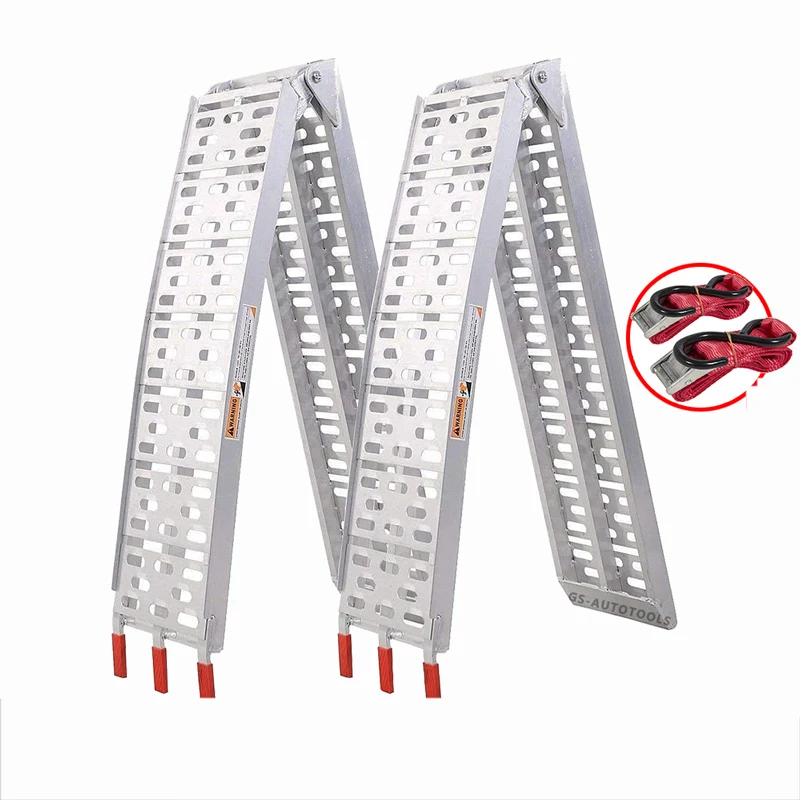 ATV Loading Ramps 1PC Aluminum Ladder 750 lbs Capacity Scrambling Pickup Trucks Folding Ramps For Lawn Mower Trailer Motorcycle car ramp truck ramp ladder