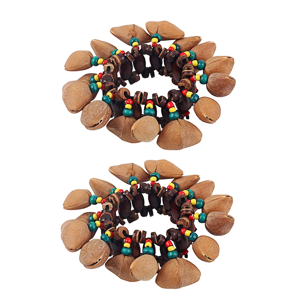 

Creative Unique Nut Toy Nut Shell Handbell Musical Instrument Drum Bell Bell Bracelet for Kids Toddler Children