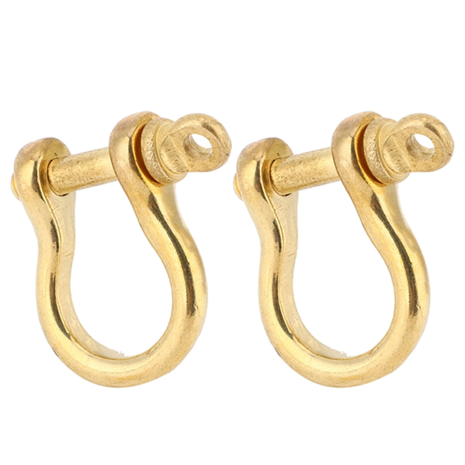 2 Set Anchor Shackle Pure Brass U Type Fob Key Ring Hook Golden Connection Buckle 10mm Anchor Shackle Bow Brass