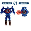 Marvel Iron Man Spiderman Cartoons Children's Watch Deformation Robot 3d LED Luminous Watch Children's Model Toy Watch 2