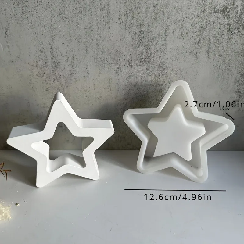 1pc Five-Pointed Hollow Star Silicone Mold Gypsum Plaster Crafts and Home Decorations-Ideal Forand Festive Occasions