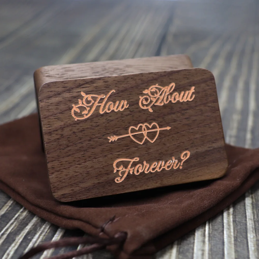 Marriage Engagement Wooden Ring Box for Wedding Custom Proposal Engraved Ring Bearer rustic ring bearer box custom groom