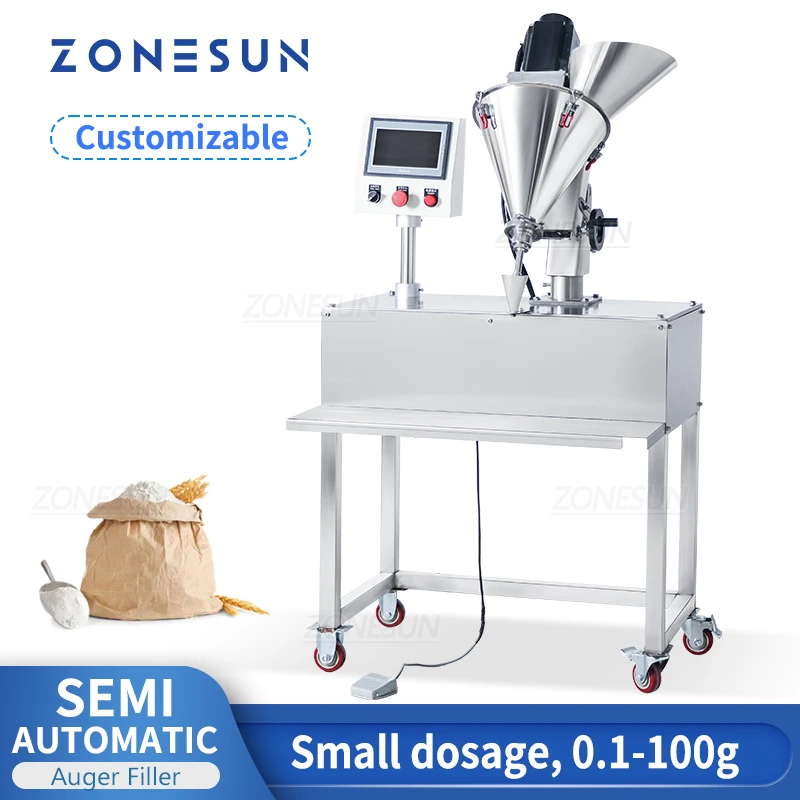 ZONESUN ZS-FM100P 0.1g-100g Automatic Milk Granule Matcha Grain Powder Quantitative Trace Filling Machine
