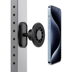 Magnetic 360° Rotatable Heavy‑Duty Gym Phone Mount, Black, Easy Installation (1pc)