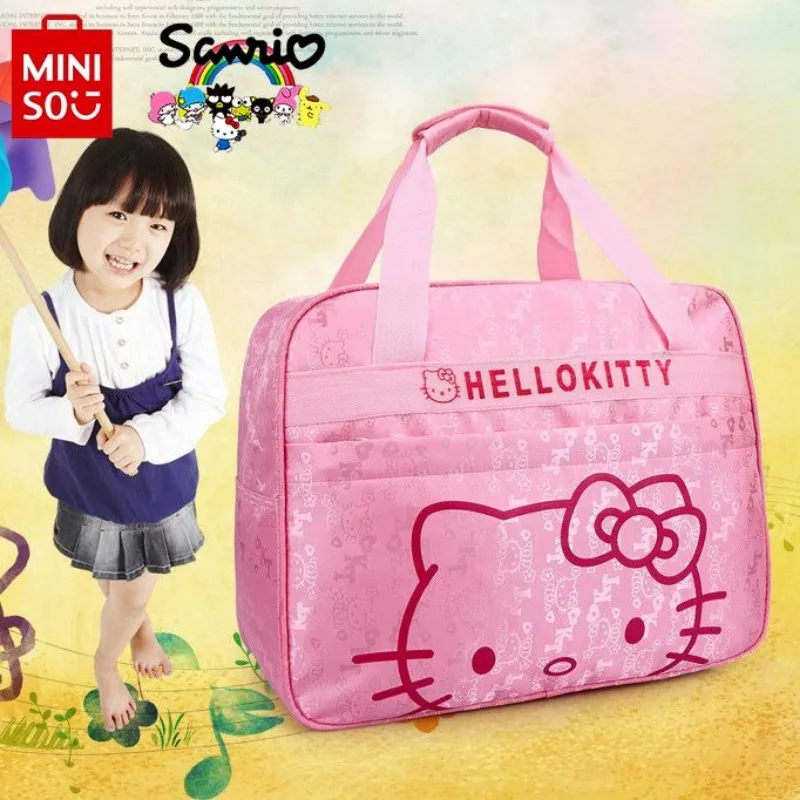Miniso Hello Kitty New Travel Bag Fashionable High Quality Travel Storage Bag Large Capacity Multi Functional Home Storage Bag