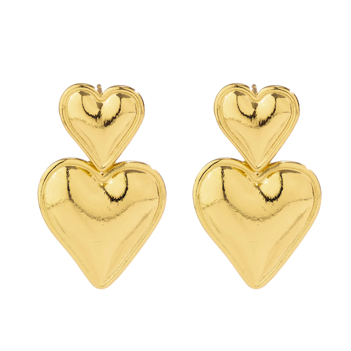 Double Love Heart Drop Earrings for Women