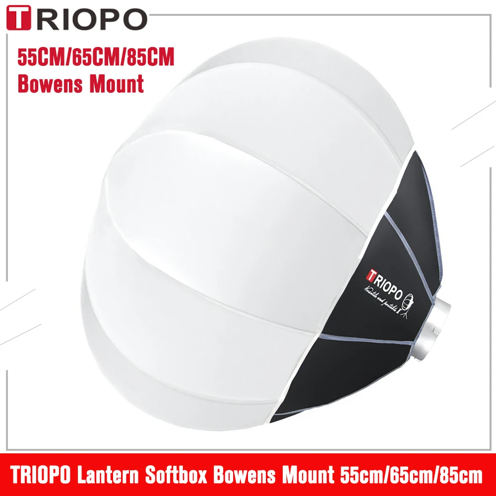 Triopo-forma Redonda Lanterna Softbox Liberação Rápida Softbox para Sokani X100 Colbor Godox Aputure Bowens Mount Estúdio Grande 55 cm 65 cm 85cm