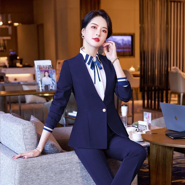 Fashion Women Pant Suits Office Lady Work Uniforms Business Formal Pants Blazer  Set Casual Trousers Jacket Suit Female Clothes - AliExpress