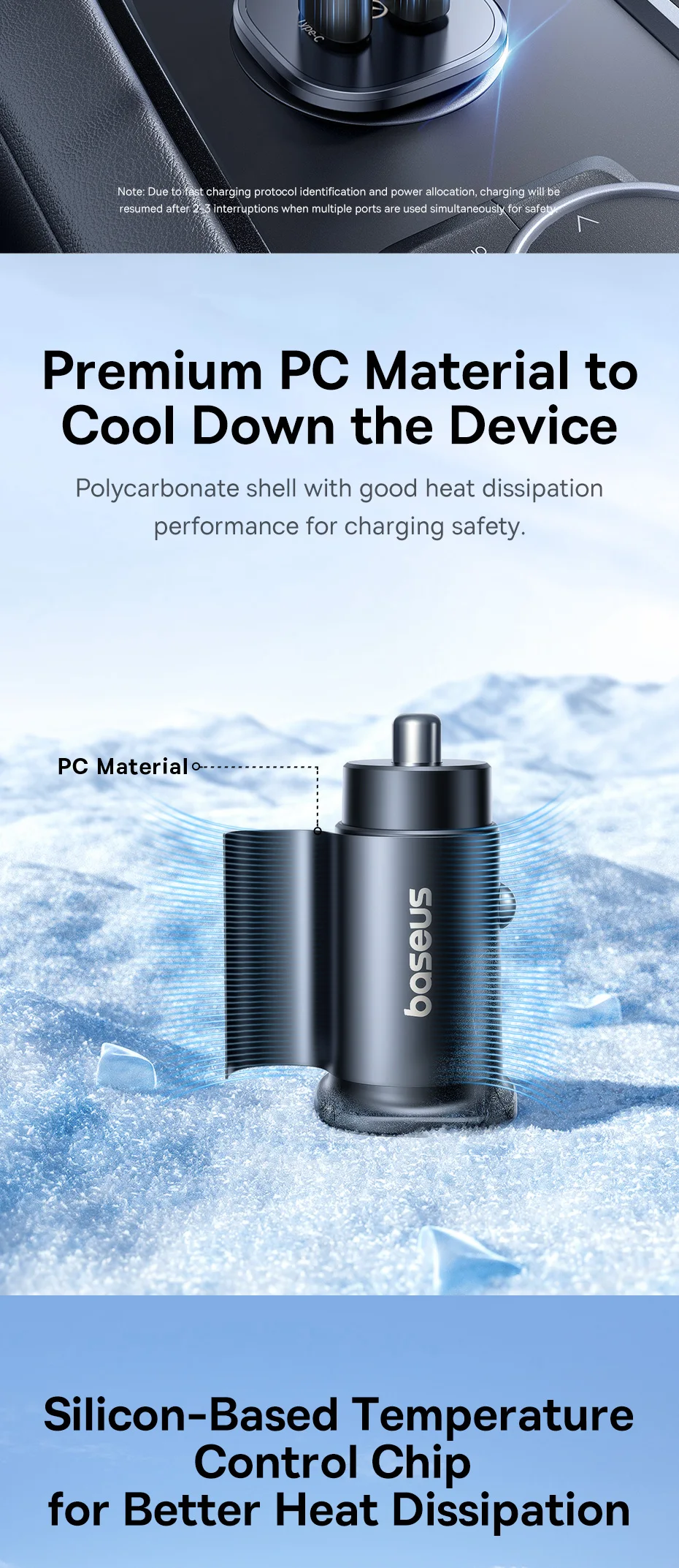 30W USB Car Charger Type C Fast Charging Dual Port Car Phone Charger Adapter Fo