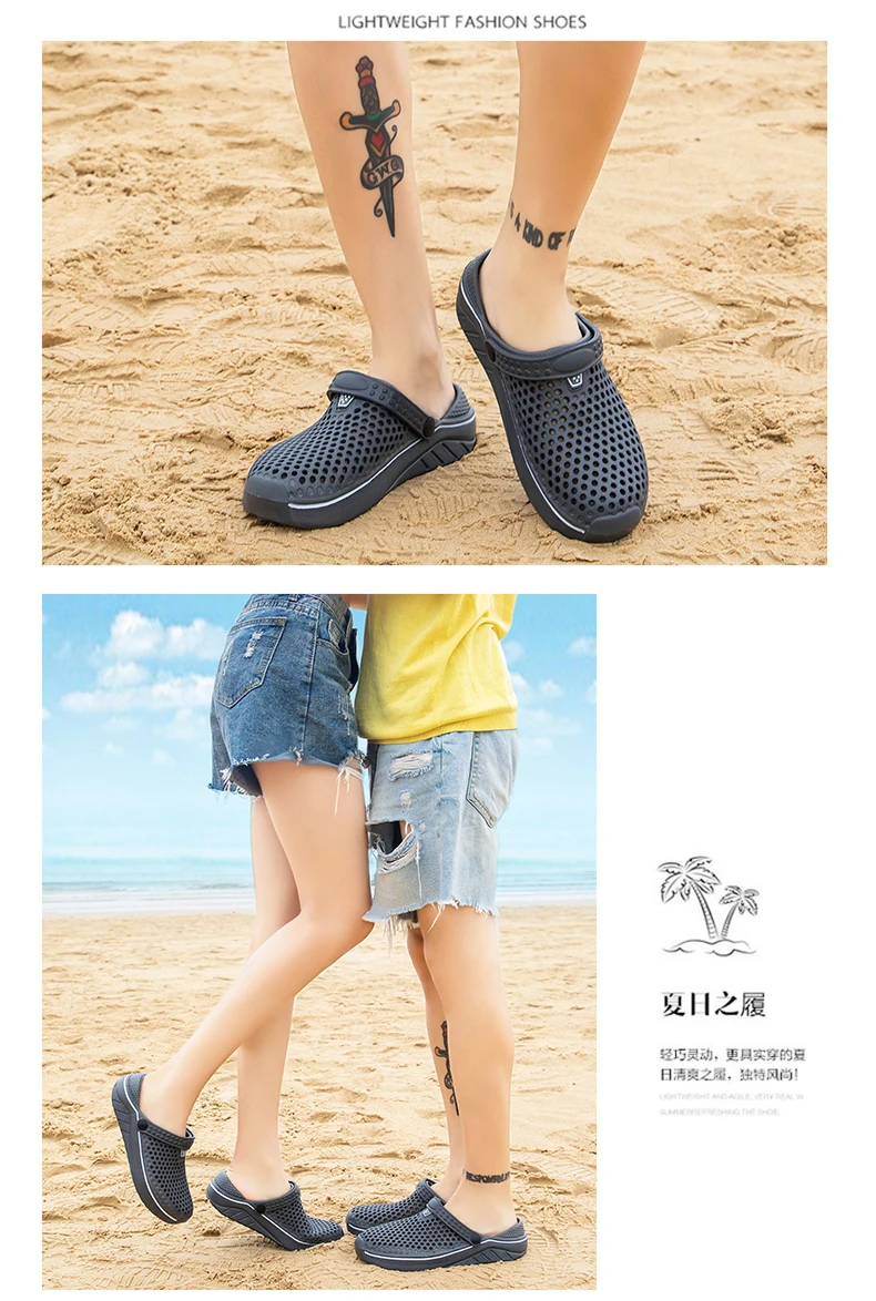 EVA-Clogs für Paare, Hausschuhe, flache Sandalen, Damen und Herren, Sommer-Hausschuhe, Gartenschuhe, Strandschuhe, ultraleichter und weicher Clog – Detail 13