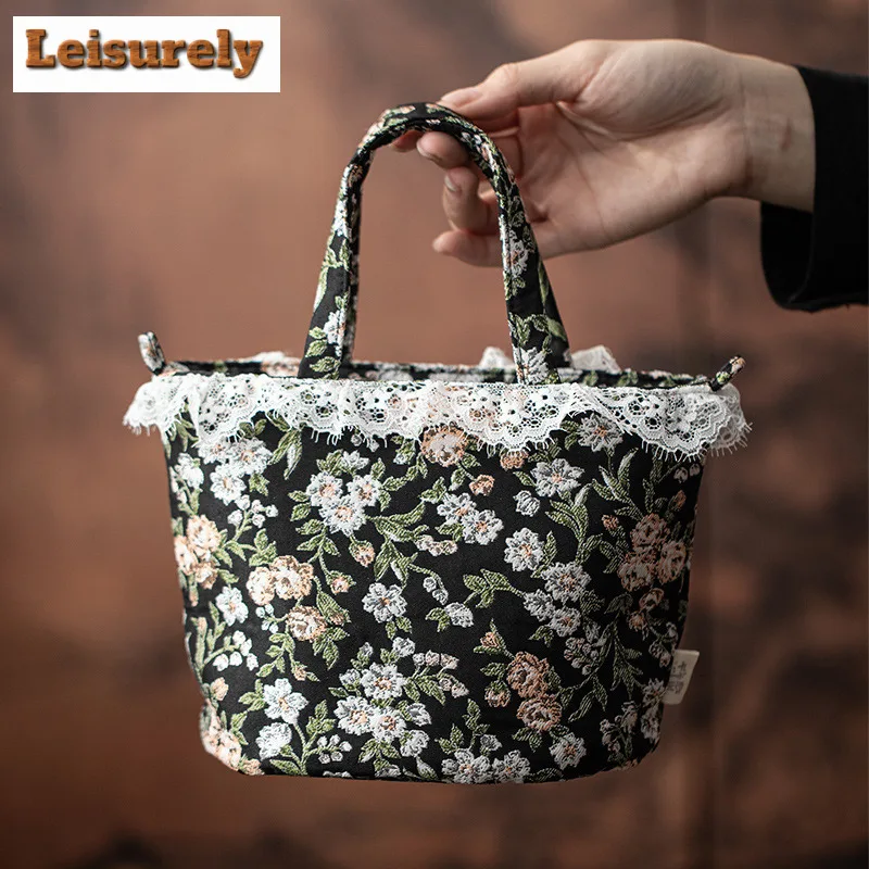 Blooming Old Dreams Lace Tea Cozies Aesthetic Tea Cozy For Teapot Hand Bag Travel Tea Set Bag Teaware Supplies Decoration Craft