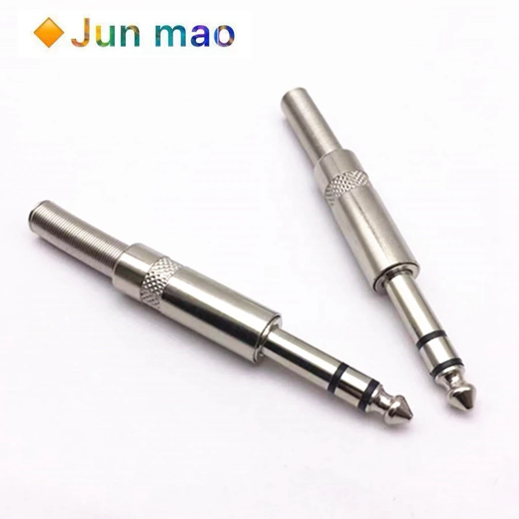 

5PCS 6.35 plug 6.5 two channel connector large three core microphone audio TS audio power amplifier mixer plug