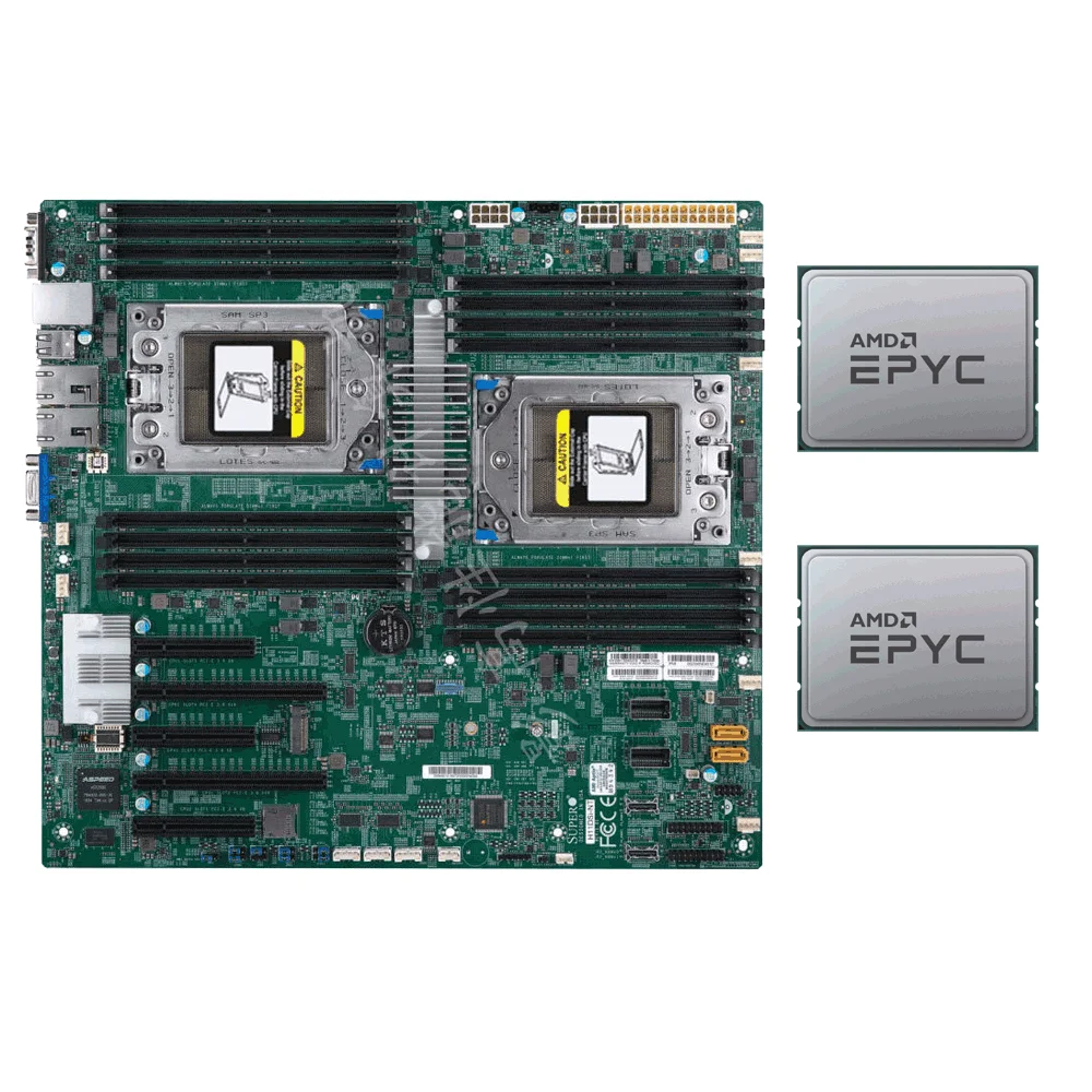 Supermicro H11DSiNT Motherboard +2x AMD EPYC 7601 32 Cores CPU Up to 3