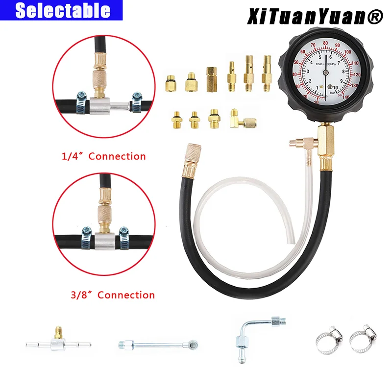 Tester Pressione Carburante QWORK - Manometro 0-140 PSI / 0-10 Bar, Con 70 Accessori E Scatola - Foto 4