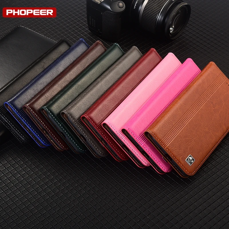 Premium Genuine Leather Flip Wallet Phone Cover