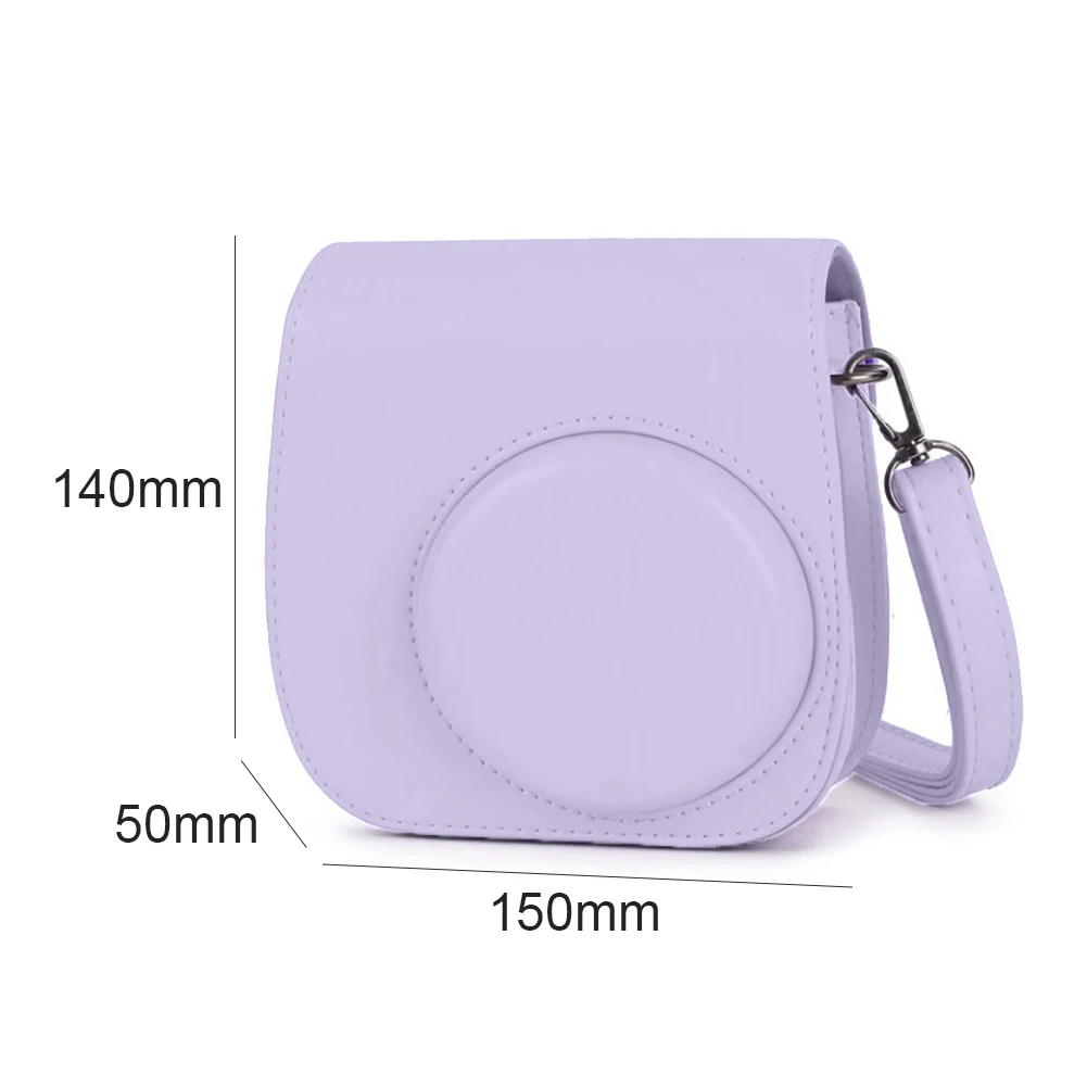 PU Leather Camera Case Protector Pouch Bag Compatible Case with Soft Shoulder Strap for Fujifilm Instax Mini 11 9 8 