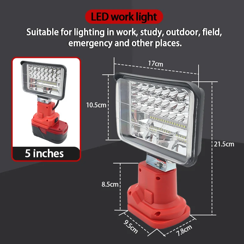 LED Alarm Work Lights Flashlight Electric Torch Spotlight Car Lamp For  Craftsman 19.2V Lithium Nickel One+ Battery C311375 11376 - AliExpress