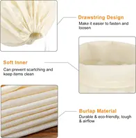 Sac à soupe en coton réutilisable avec cordon de serrage, 5 pièces, 20x25CM, sac à fromage, sac à épices pour la cuisine, sacs en mousseline, sac de brassage pour bouillon d'os 3