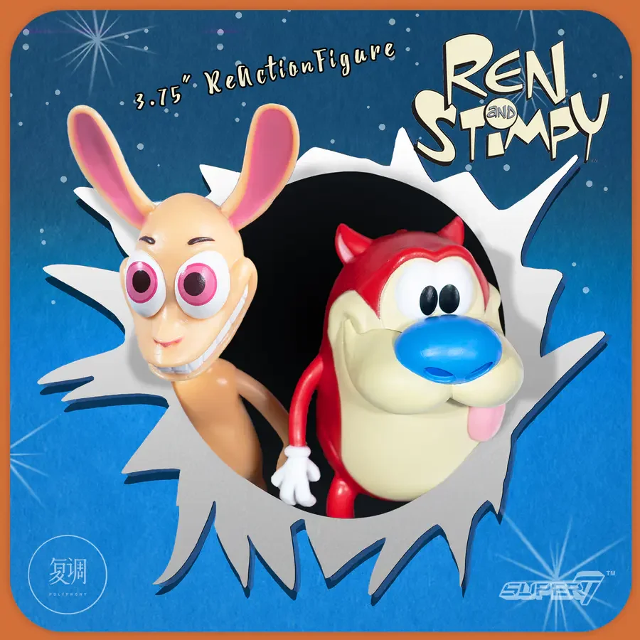 In Stock Super7 Ren and Stimpy ReAction Figure Cartoon Toy
