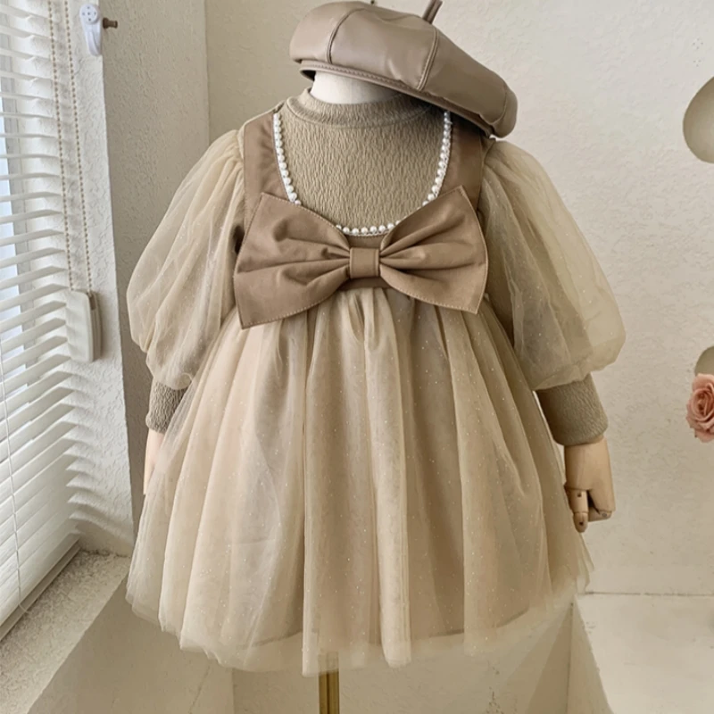 

Детское кружевное бальное платье с длинным рукавом, на возраст 1, 2, 3, 4, 6, 8, 10 лет