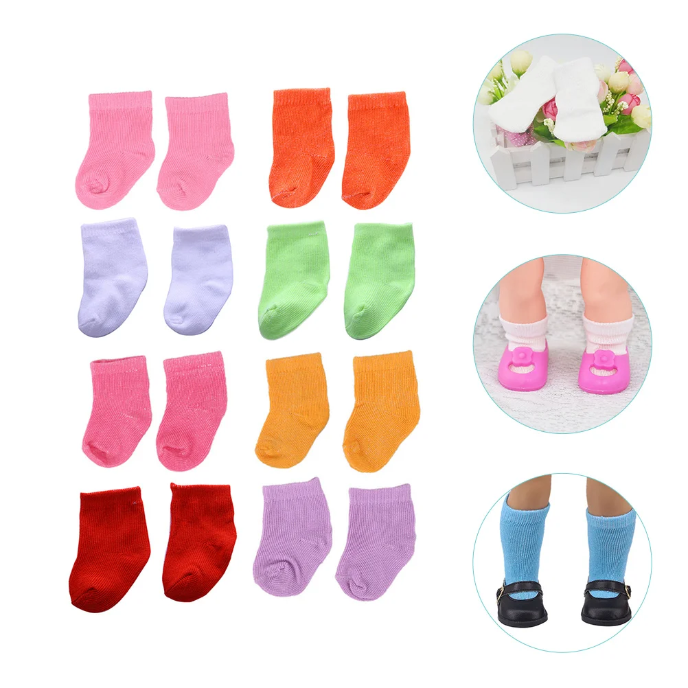 

8 Pairs Socks Photo Props Play House Toy Toys Baby Mini for Dolls