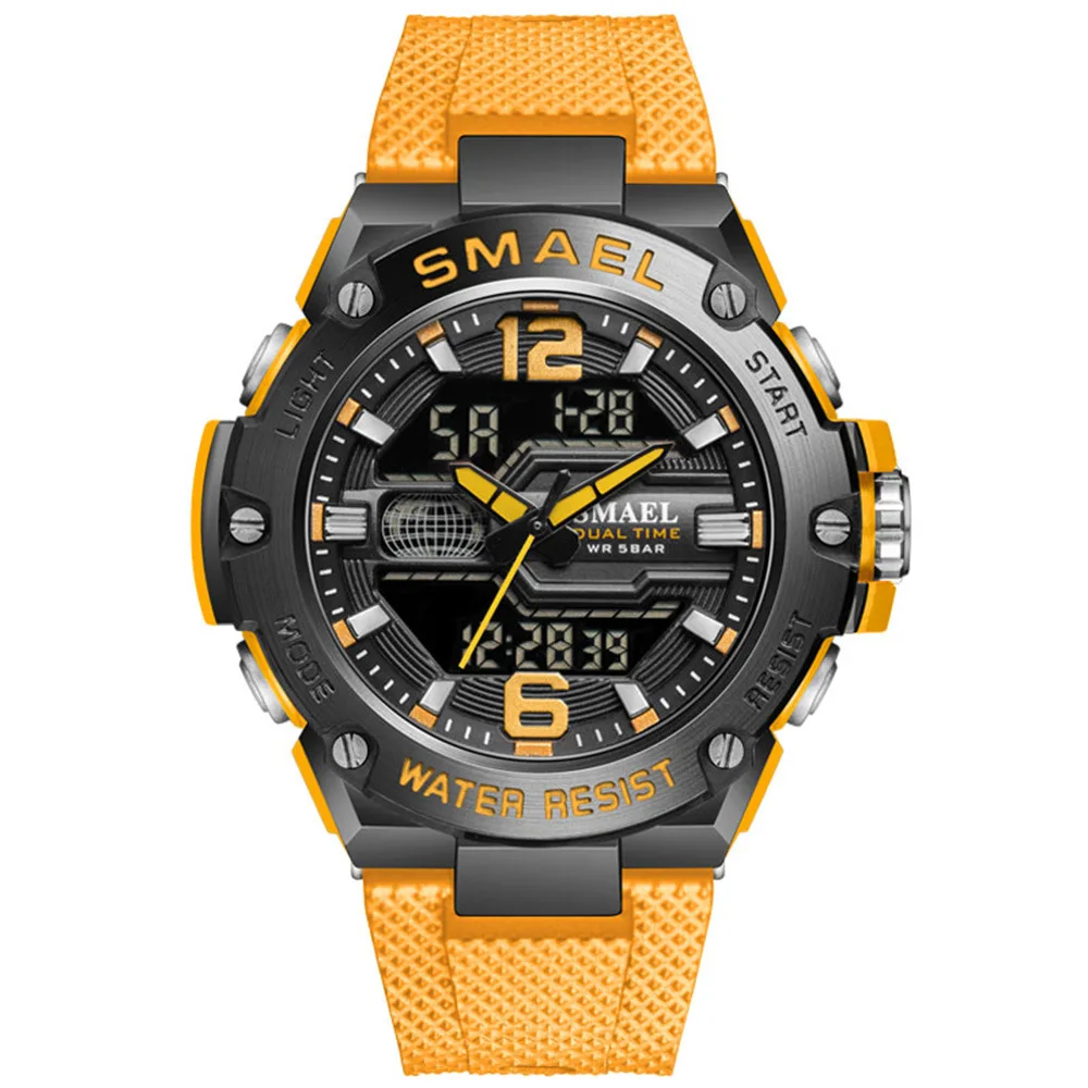 

Fashion Smael Top Brand 8033 Alloy Double Display Men's Military Sports Leisure Waterproof Luminous Electronic Quartz Watches