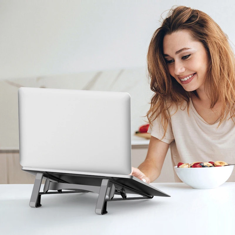 2in1 노트북 수직 홀더 태블릿 노트북 컴퓨터 높이 조절 스탠드 브래킷 (맥북, 아이패드 프로, 오피스 스튜디오용)