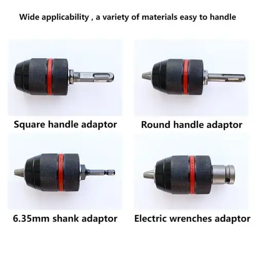 Metal Heavy Duty 1/2-20UNF 10mm 13mm Keyless Drill Chuck Hex Shank/SDS/Socket Square Female Adaptor Hardware Tool Hand Tool - Image 4