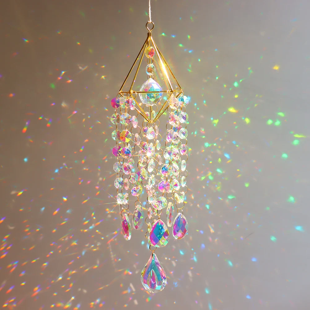 Crystal Suncatcher Hanging Prism Ornament Pendentif Home Car Decor Crystal  Wind Chime Pendentif Jardin Magnifiquement