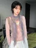 Ele ey Blue Polka Dot Lace Scarf Women Long Floa Bow Netie Autumn Winter Travel Outfit Accory Tgea Brand 2025 Fa...