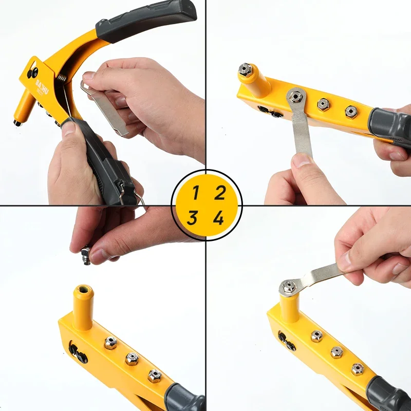 Heavy Duty Riveter Gun Set Hand Riveter Set M3/M4/M5/M6/M8 Blind Rivet Pliers Gun DIY Rivets Nut Repair Tool 120/60pcs rivet gun,rivet nut tool,rivet gun set
