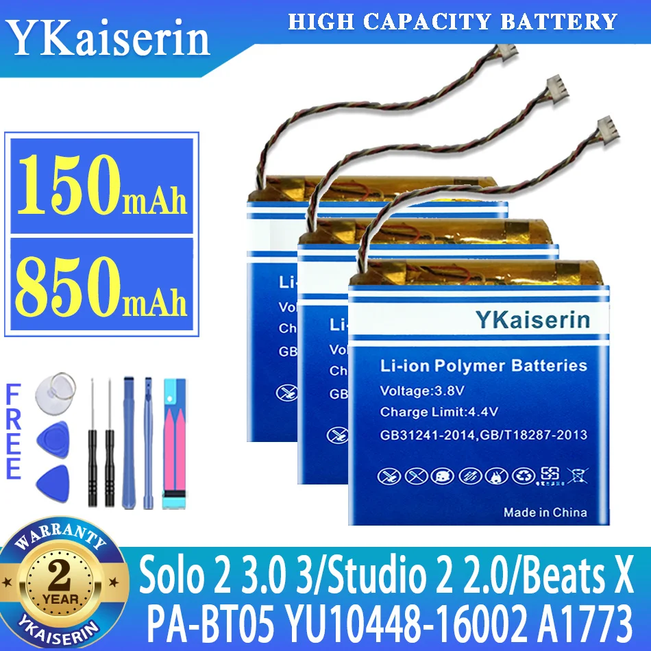 Batteria Per Beats Auricolare Solo 3.0 2 3 Solo2 Solo3 Bluetooth Studio 2 Studio2 Yu10448-16002,A1773 Cuffia 3.7V Pa-Bt05