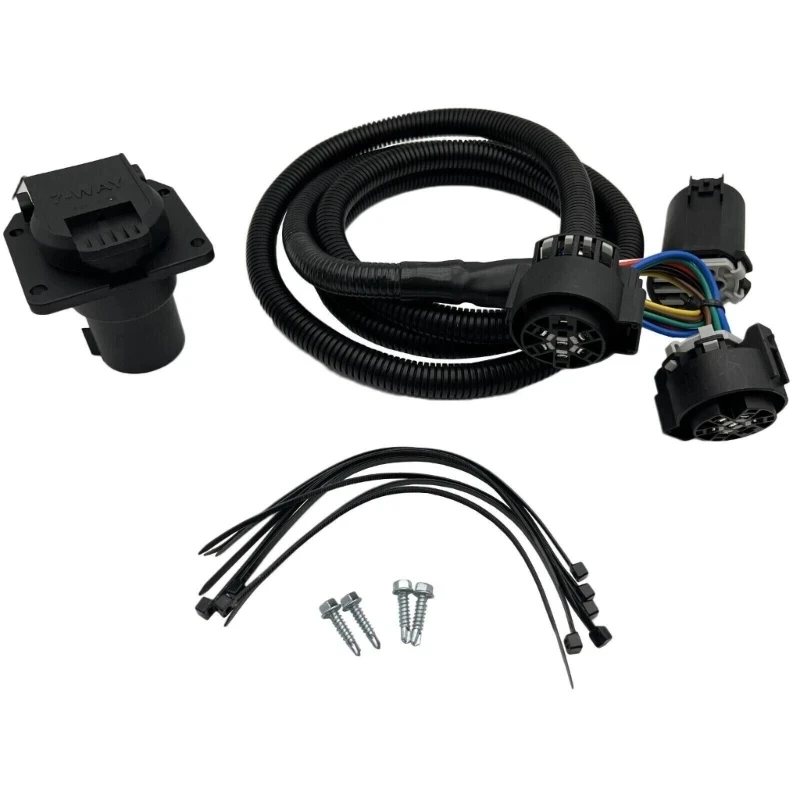 

Truck Bed Trailer Wiring Harness 7 Pin HC3Z-15A416-A Black Plastic For Ford Super Duty F250 F350 F450 F550 2017-2022