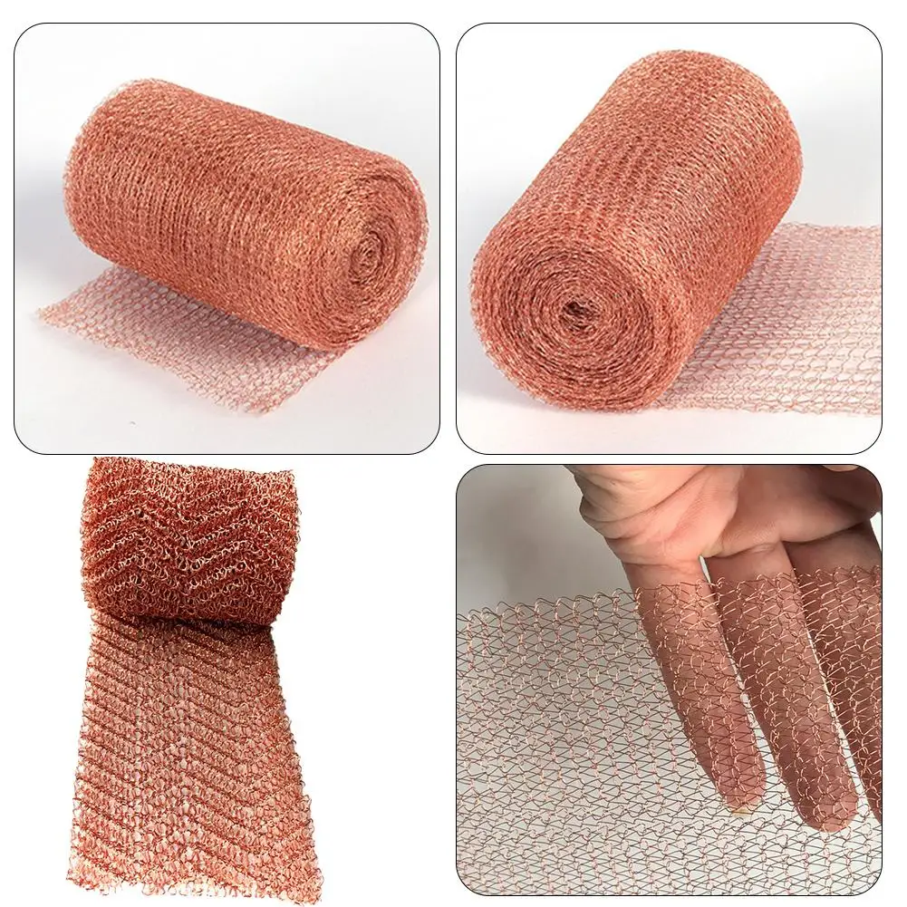 

Copper Mesh Knitted Woven Filter Soffit Mesh Rat Rodent Plant Garden Shielding Control Protection Network Snail Slug Net K9V6
