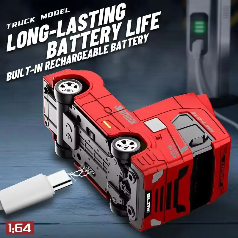 1/64 미니 RC 드리프트 트럭 2.4G 4WD RC 자동차 LED 라이트 15KM/H 고속 레이싱 장난감 멀티플레이어 재미 어린이 생일 선물