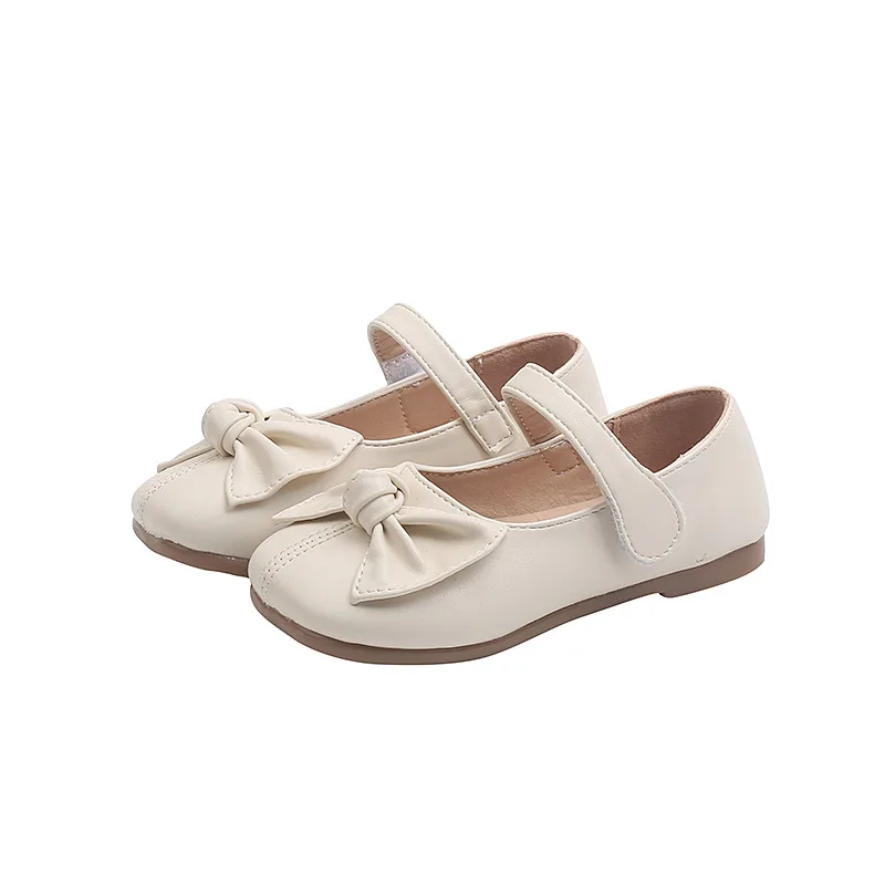 Autumn Fashion Chic Sweet Bowtie Princess Soft Comfortable Elegant Leather Dress Shoes for Girls leather shoes girls shoes