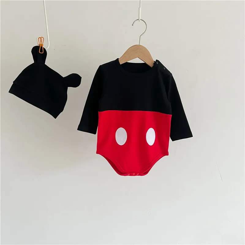 thumbnail image 1 of Disney-Conjunto de ropa de 2 piezas para recién nacido, Pelele con sombrero, estampado de Winnie the Pooh, Mickey Mouse, Primavera, 1 of 5