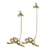 Tea Cup and Plate Display Stand Brass Holder Decorative with Gold Color Espresso Cup Holder Bowknot Design for Living Room 1