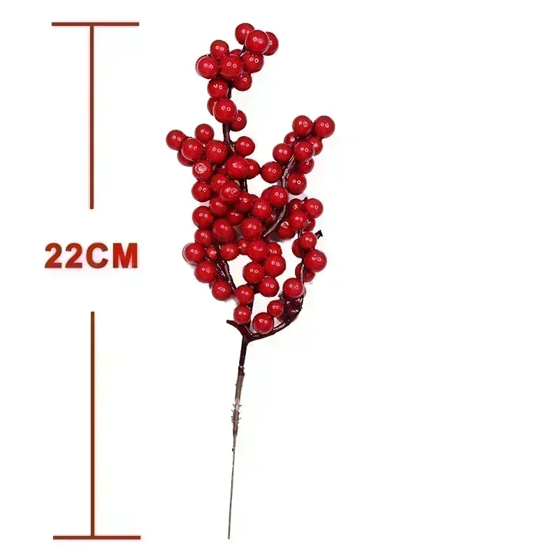 thumbnail image 1 of 1-10 piezas de bayas de simulación navideña, 14 bayas, flores artificiales, frutas, cerezas, plantas, decoración para fiesta de Navidad en el hogar, regalo DIY, 1 of 5