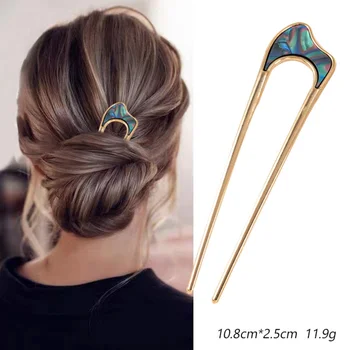 Forcina a conchiglia Forcine per capelli a forma di U in metallo Forcina per capelli U Forcina per capelli francese Accessori per capelli semplici e alla moda per le donne 1