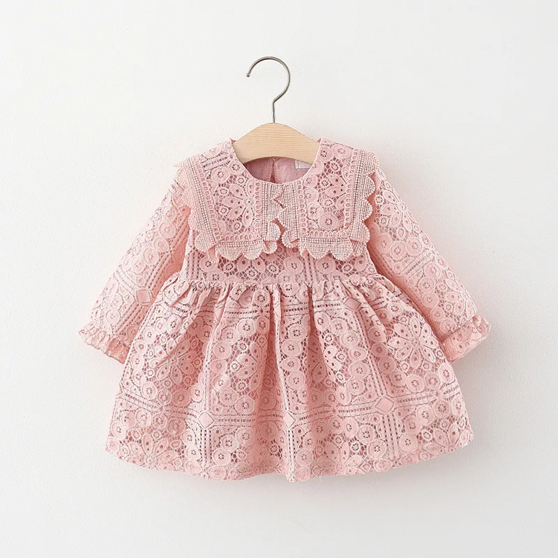 

Lace Hollow-out Tulle Baby Girl Dress Embroidery Flower Girls Dresses Princess Pretty Pink Red Wedding Evening Clothes GY02231