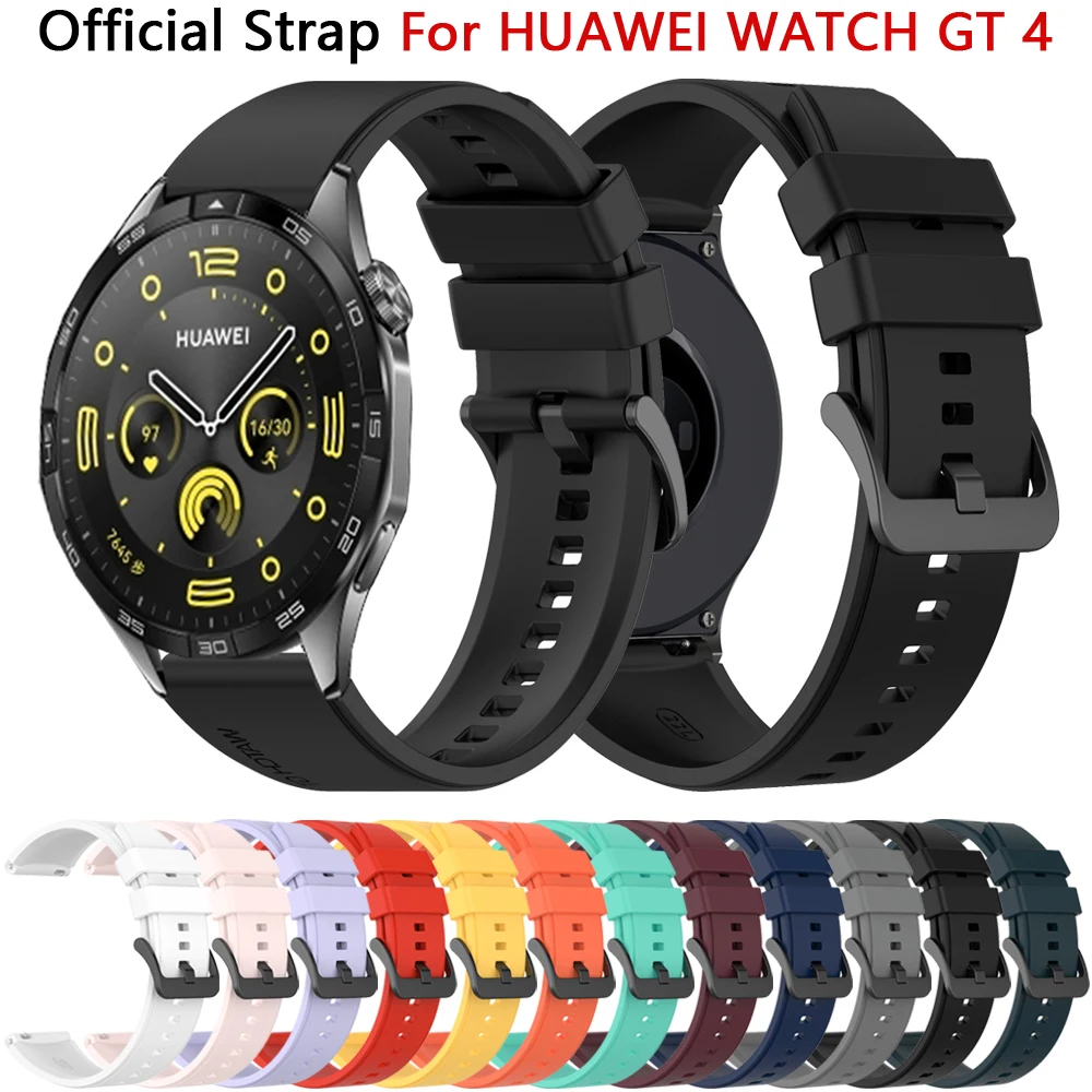 

Ремешок силиконовый для Huawei Watch GT 4 3 2 Pro 46 мм, официальный браслет для Huawei GT3 GT2 Pro 46 мм, 22 мм