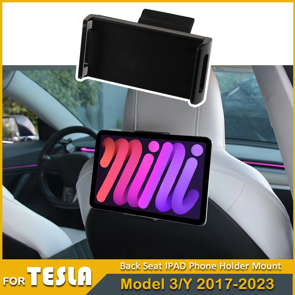 

2023 Car Back Seat Mobile Phone Holder For Tesla Model 3 Y Tablet Stand Rear Seat Smartphone Mount Clip Auto iPad Holder