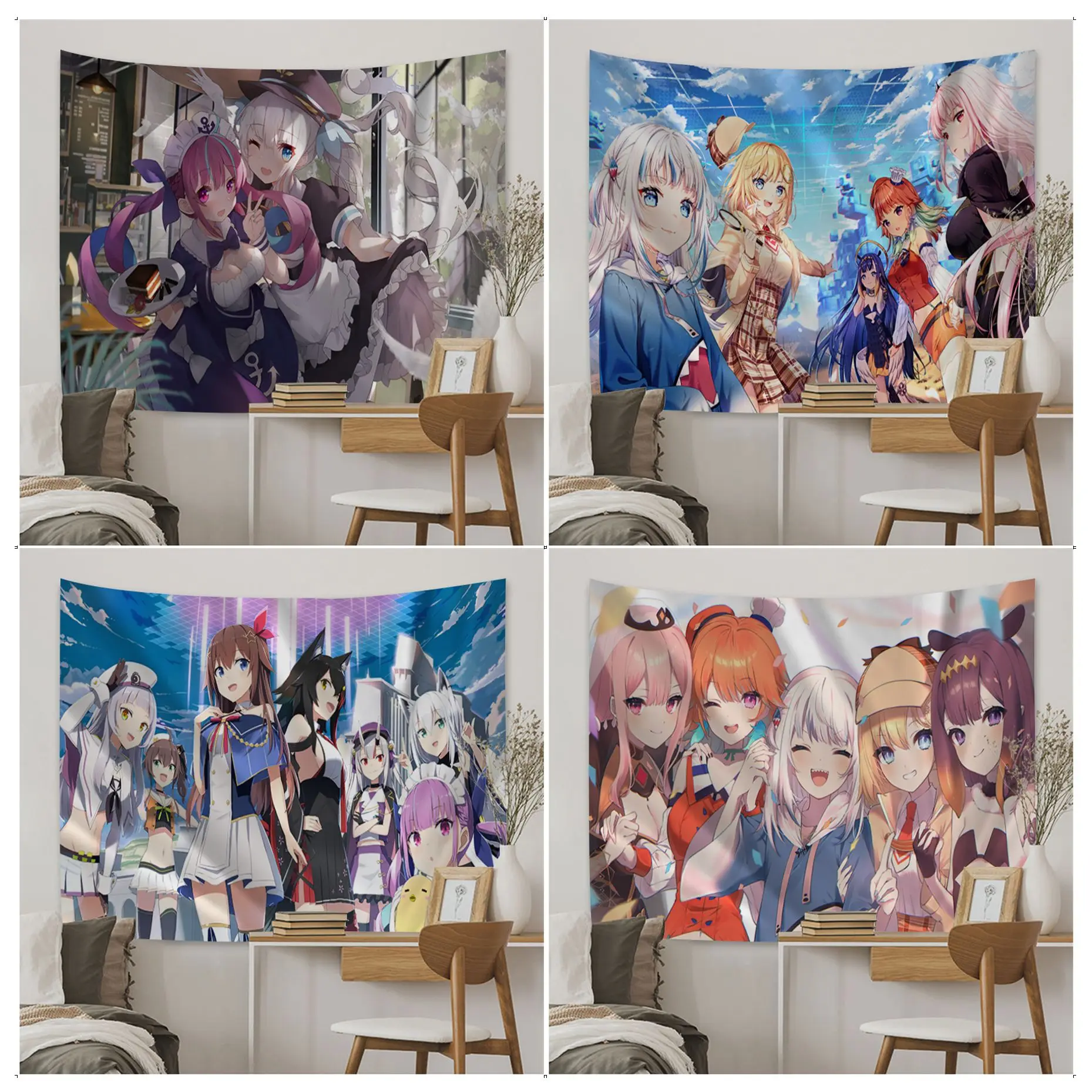 

Anime Hololive Cute Tapestry Cartoon Tapestry Wall Hanging Decoration Household Home Decor