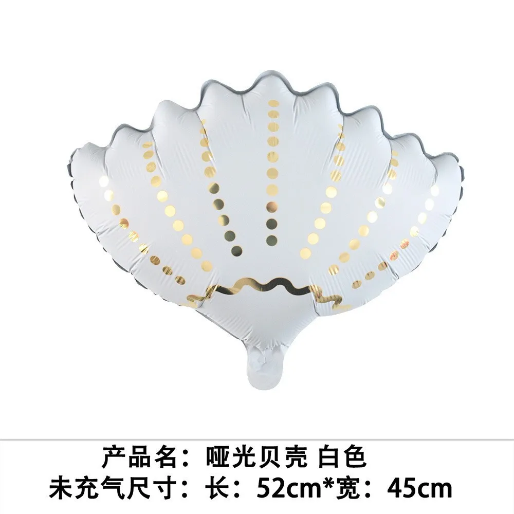 Ocean-Themed Matte Aluminum Foil Balloons - Starfish, Shells, and Jellyfish Party Decor