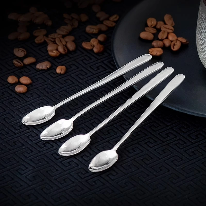 

Sterling Silver 99.9% Spoon Creative Exquisite High Appearance Silver Coffee Spoon Stirring Spoon Dessert Spoon Gift