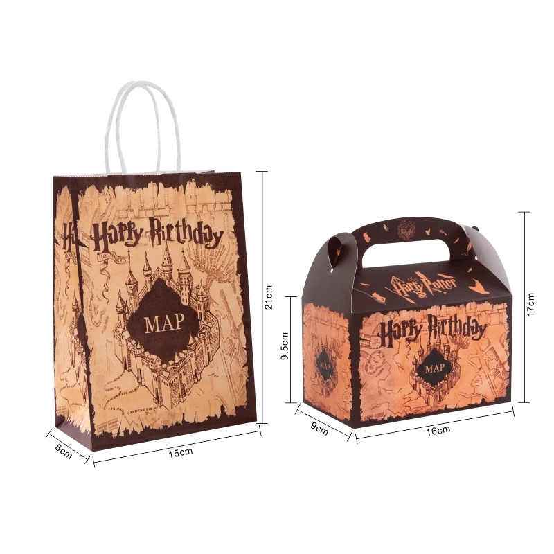 Birthday Gift Box and Bag Set – Marauder’s Map Inspired Party Favor Packaging for Candy... - SKU BGS17091 - UGI Packaging