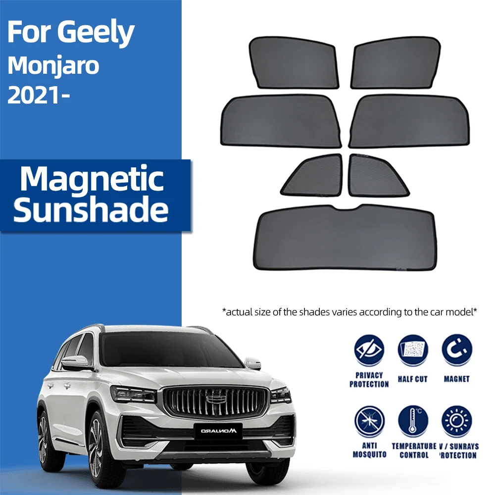 

For Geely Monjaro 2021-2024 Magnetic Car Rear Side Baby Window SunShade Shield Front Windshield Mesh Curtain Sun shade Visor